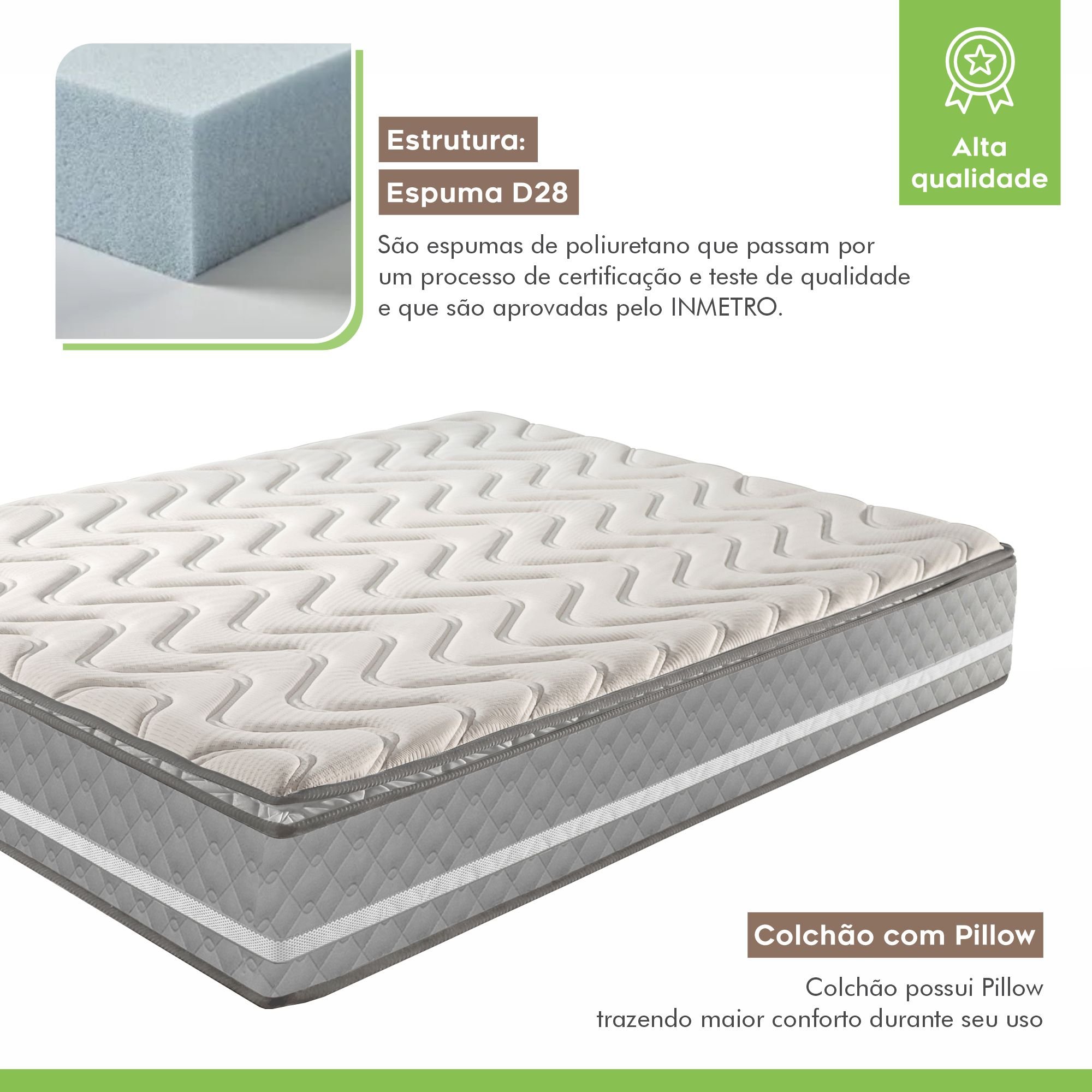 Colchão Casal Uniface Zurique 30cmx138cmx188cm Paropas By Ecosono - 4