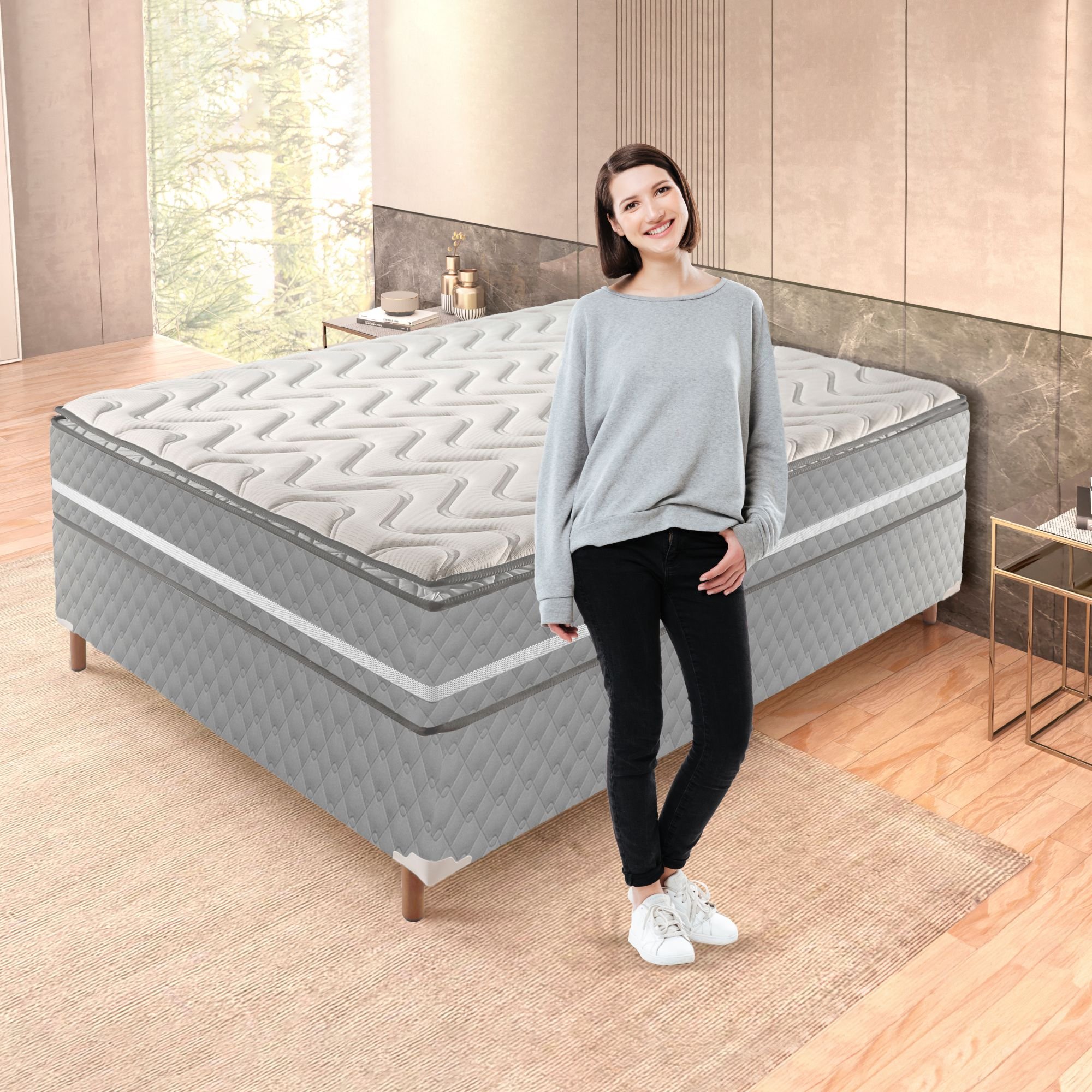 Colchão Casal Uniface Zurique 30cmx138cmx188cm Paropas By Ecosono - 8