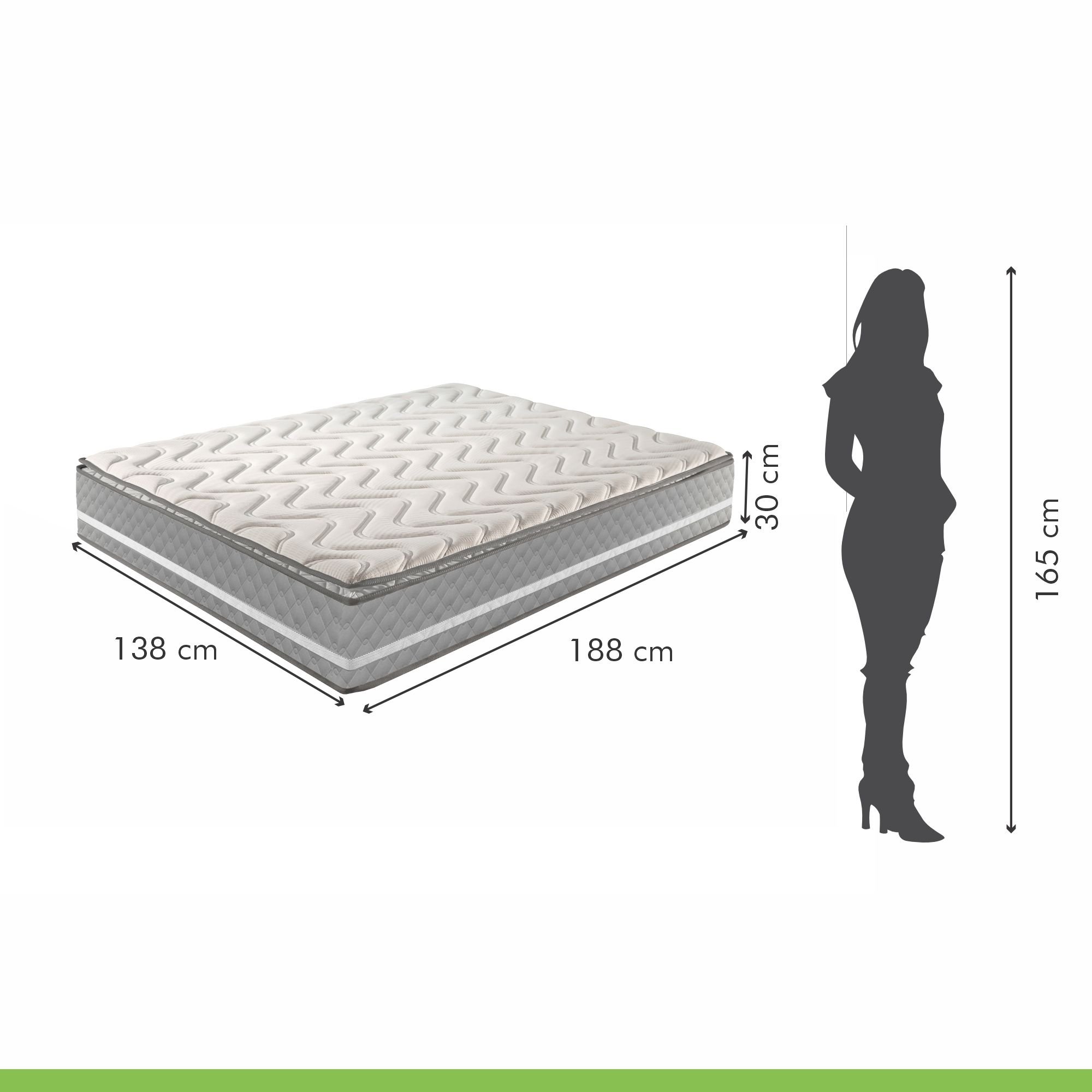Colchão Casal Uniface Zurique 30cmx138cmx188cm Paropas By Ecosono - 7