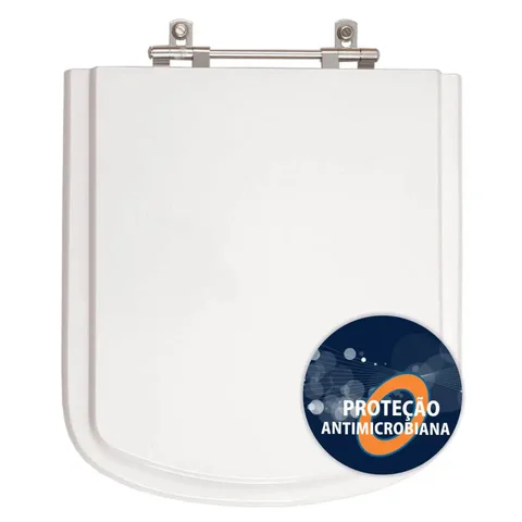 Assento Sanitário Poliester Antibacteriano Hall Branco para Vaso Roca