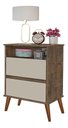 Ver imagem 1 de Mesa de Cabeceira Onix 2 Gavetas - Canela/Off White