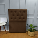 Ver imagem 2 de Cabeceira Solteiro Estofada em Suede Marrom 88 cm