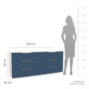 Ver imagem 3 de Cômoda Madri com 6 Gavetas 150x63cm Azul/Branco 250698