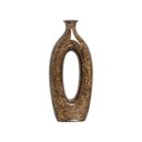 Ver imagem 1 de Vaso Decorativo de Mesa Marrom Decoração de Sala Taj Petra 47x21x8,5 cm