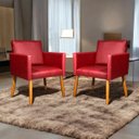 Ver imagem 2 de Kit 6 Poltronas Decorativa para Sala Recepção Consultório Nina Corino Cores Pé Palito 30 Cm Castanho