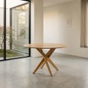 Ver imagem 1 de Mesa de Jantar Redonda Madeira Maciça 4 Lugares 120cm Lisboa Marrom/Nozes