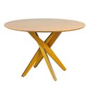 Ver imagem 2 de Mesa de Jantar Redonda Madeira Maciça 4 Lugares 120cm Lisboa Marrom/Nozes