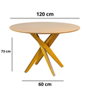 Ver imagem 3 de Mesa de Jantar Redonda Madeira Maciça 4 Lugares 120cm Lisboa Marrom/Nozes