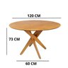 Mesa de Jantar Redonda Madeira Maciça  4 Lugares 120cm Lisboa - 4
