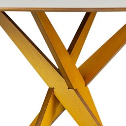 Mesa de Jantar Redonda Madeira Maciça  4 Lugares 120cm Lisboa - 8
