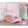 Jogo de Quarto Infantil Cama Princesas Disney Star com Dorsel e Roupeiro Castelo Pura Magia - 1