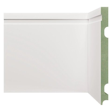 Kit Rodapé de MDF 20 Barras Frisadas 20CMX2,40m Rende 48m Branco/Frisado Moldufama
