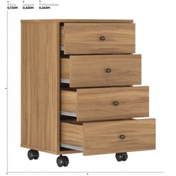 Gaveteiro Cômoda Mesa de Cabeceira 4g Presence - Nanda Decor:amendola Touch - 7