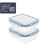 Kit 2 Potes Herméticos Retangulares Marmita de Vidro 330 Ml - 1