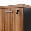 Ver imagem 4 de Armário Escritório Baixo Arquivo 1 Porta 3 Gavetas Credenza Espresso Móveis