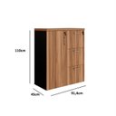 Ver imagem 3 de Armário Escritório Baixo Arquivo 1 Porta 3 Gavetas Credenza Espresso Móveis