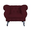 Ver imagem 2 de Poltrona Decorativa Sala Recepção Maya Suede Bordo LM DECOR