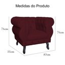 Ver imagem 6 de Poltrona Decorativa Sala Recepção Maya Suede Bordo LM DECOR