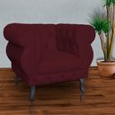 Ver imagem 1 de Poltrona Decorativa Sala Recepção Maya Suede Bordo LM DECOR