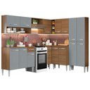 Ver imagem 3 de Armário de Cozinha Completa de Canto 417cm Rustic/Cinza Emilly Ice Madesa