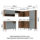 Ver imagem 4 de Armário de Cozinha Completa de Canto 417cm Rustic/Cinza Emilly Ice Madesa
