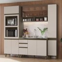 Ver imagem 1 de Cozinha Compacta Connect 9 Portas 2 Gavetas 100% MDF com Vidro Reflecta Duna/Cristal - Henn