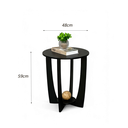 Ver imagem 6 de Mesa Apoio Lateral Sala Estar Decorativa Redonda Sofá Canto: Preta