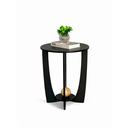 Ver imagem 3 de Mesa Apoio Lateral Sala Estar Decorativa Redonda Sofá Canto: Preta