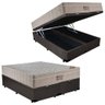 Cama Box Baú Casal Bipartido Sintético + Colchão Ortobom Airtech Molas Ensacadas 65x138x188 Marrom - 1