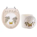 Ver imagem 1 de Assento Sanitário Para Ravena Deca E Lixeira Decorados Creme