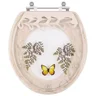 Assento Sanitário Para Ravena Deca E Lixeira Decorados Creme - 2