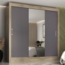 Guarda-Roupa Casal 3 Portas de Correr com Espelho Jequitibá Yescasa  - 1