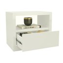 Ver imagem 4 de Kit Cabeceira Casal Ripado Painel MDF Off White com 2 Mesas Dalla Costa Móveis