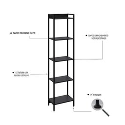Estante para TV até 50 Polegadas 1 Nicho Aéreo 1 Estante Estilo Industrial Active Yescasa - 18