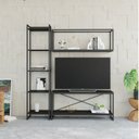 Ver imagem 1 de Estante para TV até 50 Polegadas 1 Nicho Aéreo 1 Estante Estilo Industrial Active Yescasa Preto