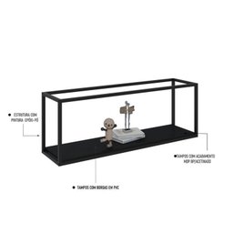 Estante para TV até 50 Polegadas 1 Nicho Aéreo 1 Estante Estilo Industrial Active Yescasa - 12