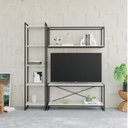 Ver imagem 1 de Estante para TV até 50 Polegadas 1 Nicho Aéreo 1 Estante Estilo Industrial Active Yescasa Branco