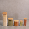KIT DE POTE HERMÉTICO DE VIDRO QUADRADO COM TAMPA DE BAMBU 5 PEÇAS - OIKOS - 5