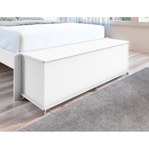 Baú Banco Organizador 1 Porta Luca Mdp/mdf Branco - Rede Móveis