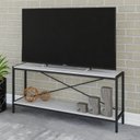 Ver imagem 7 de Estante para TV até 50 Polegadas 1 Nicho Aéreo 1 Estante Estilo Industrial Active Yescasa Branco