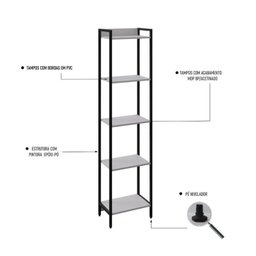 Estante para TV até 50 Polegadas 1 Nicho Aéreo 1 Estante Estilo Industrial Active Yescasa - 14