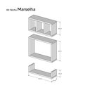 Ver imagem 4 de Kit 3 Peças Nicho Prateleira para Banheiro Carvalho 40 X 12cm
