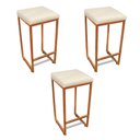 Ver imagem 1 de Banqueta Alta para Cozinha Industrial Kit 3 Nick Bronze e Sintético d03 - D’Rossi