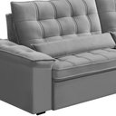 Ver imagem 5 de Sofá Retrátil Reclinável para Sala 4 Lugares 290cm Maresi F04 Veludo Cinza Claro - Lyam Decor