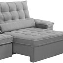 Ver imagem 6 de Sofá Retrátil Reclinável para Sala 4 Lugares 290cm Maresi F04 Veludo Cinza Claro - Lyam Decor