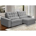 Ver imagem 2 de Sofá Retrátil Reclinável para Sala 4 Lugares 290cm Maresi F04 Veludo Cinza Claro - Lyam Decor
