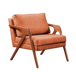 Poltrona Mona Luxo Base em Madeira Maciça Castellar Móbile Terracota - 1