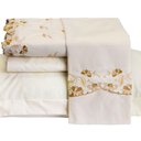 Ver imagem 1 de Jogo de Cama Emozione Casal King Size 4 Peças Percal 200 Fios 100% Algodão Bordado - Marfim
