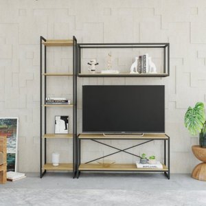 Estante para TV até 50 Polegadas 1 Nicho Aéreo 1 Estante Estilo Industrial Active Yescasa