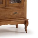 Ver imagem 3 de Cristaleira Madeira Maciça 2 Portas 1 Gaveta Pés Luis Xv 60303 Linz Móveis - Imbuia Glazer